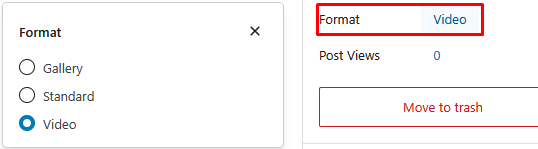 Post Format Settings