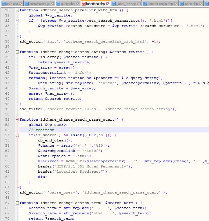 Search Permalink with .html