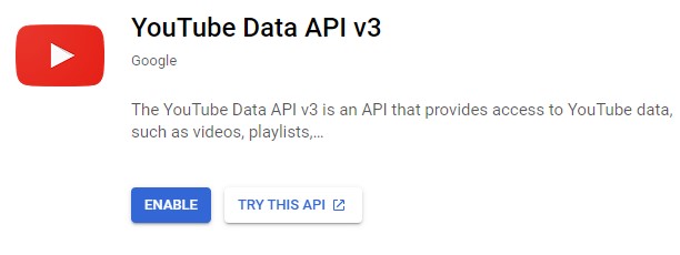 Create Youtube API Key
