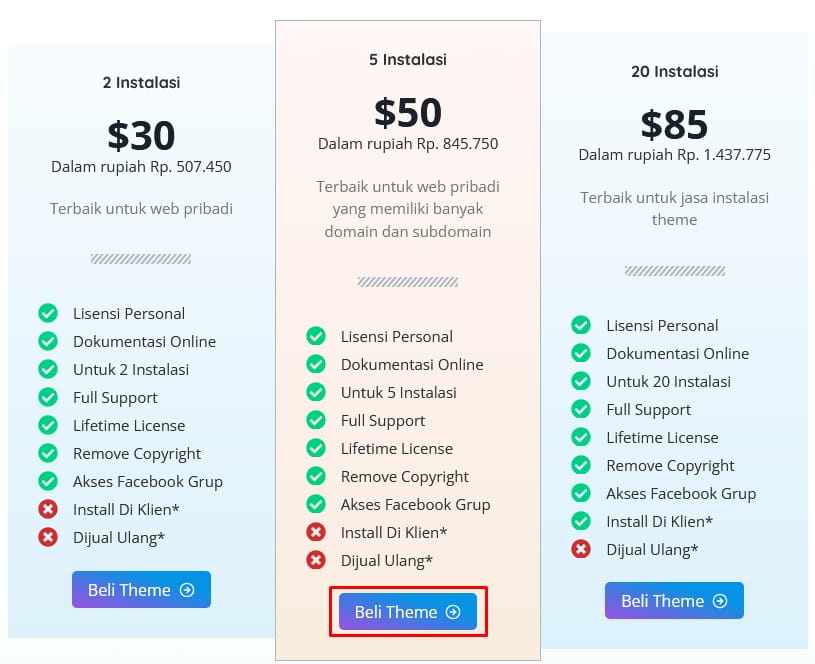 Contoh Tombol Beli Theme