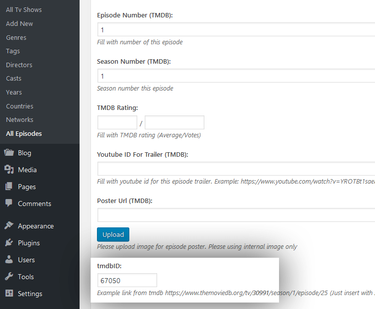 Example Episode tmdbID